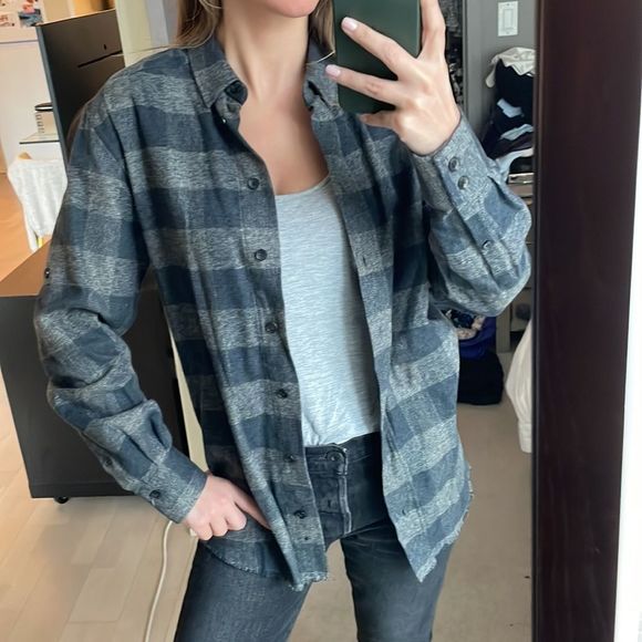 IRO Tops - Iro Grey and Blue Plaid Shirt, Size S